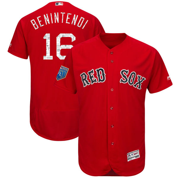 Red Sox 16 Andrew Benintendi Red 2018 Spring Training Flexbase Jersey