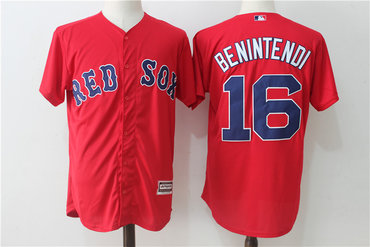Red Sox 16 Andrew Benintendi Red Cool Base Jersey