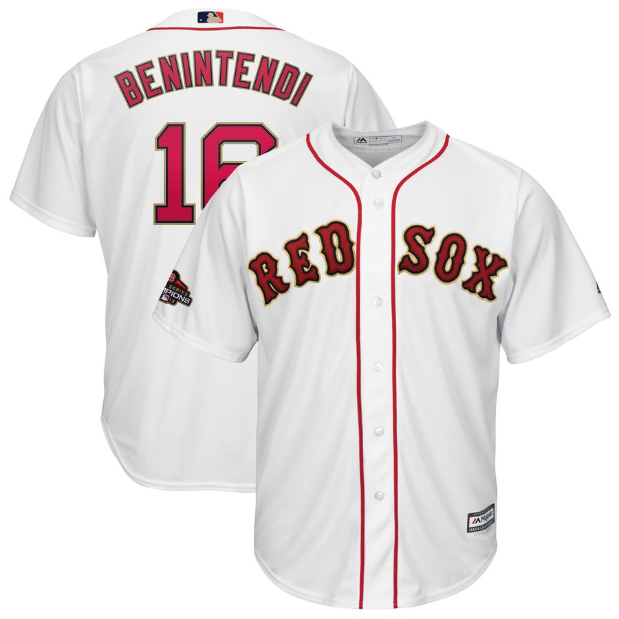 Red Sox 16 Andrew Benintendi White Youth 2019 Gold Program Cool Base Jersey Red Sox 16 Andrew Benintendi White Youth 2019 Gold Program Cool Base Jersey