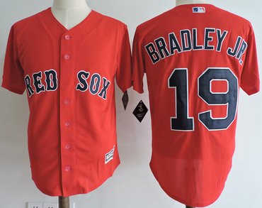 Red Sox 19 Jackie Bradley Jr. Red Cool Base Jersey