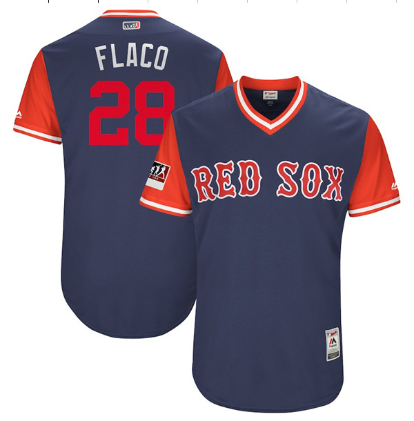 Red Sox 28 J.D. Martinez Flaco Navy 2018 Players' Weekend Authentic Team Jersey
