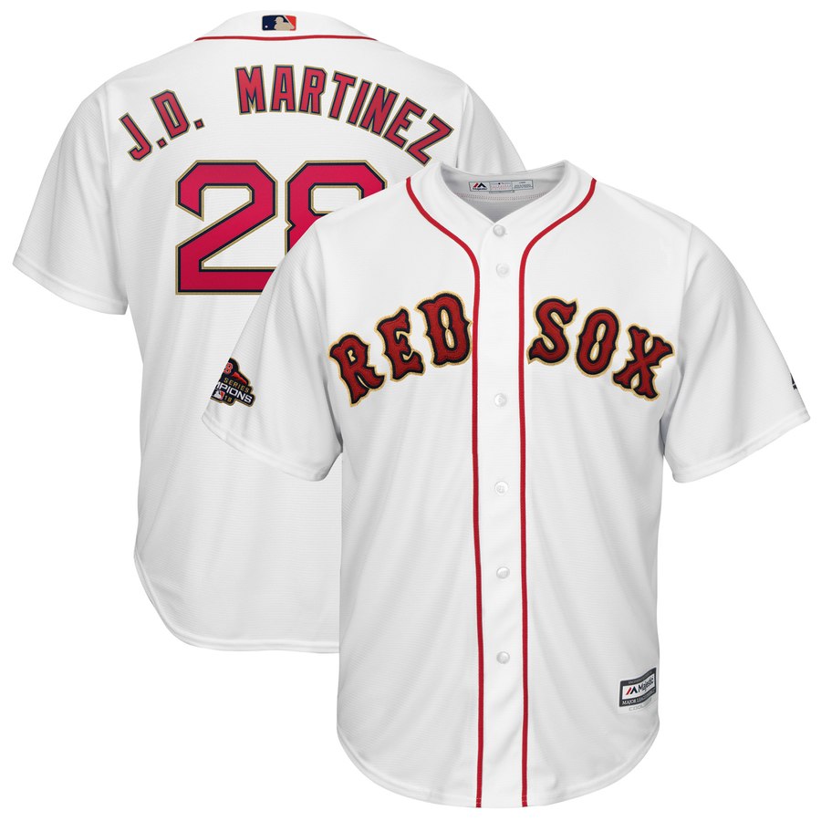 Red Sox 28 J.D. Martinez White Youth 2019 Gold Program Cool Base Jersey Red Sox 28 J.D. Martinez White Youth 2019 Gold Program Cool Base Jersey