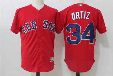 Red Sox 34 David Ortiz Red Cool Base Jersey