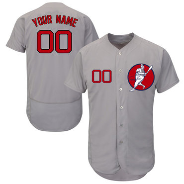 Red Sox Gray Men's Customized Flexbase New Design Jersey Red Sox Gray Men's Customized Flexbase New Design Jersey