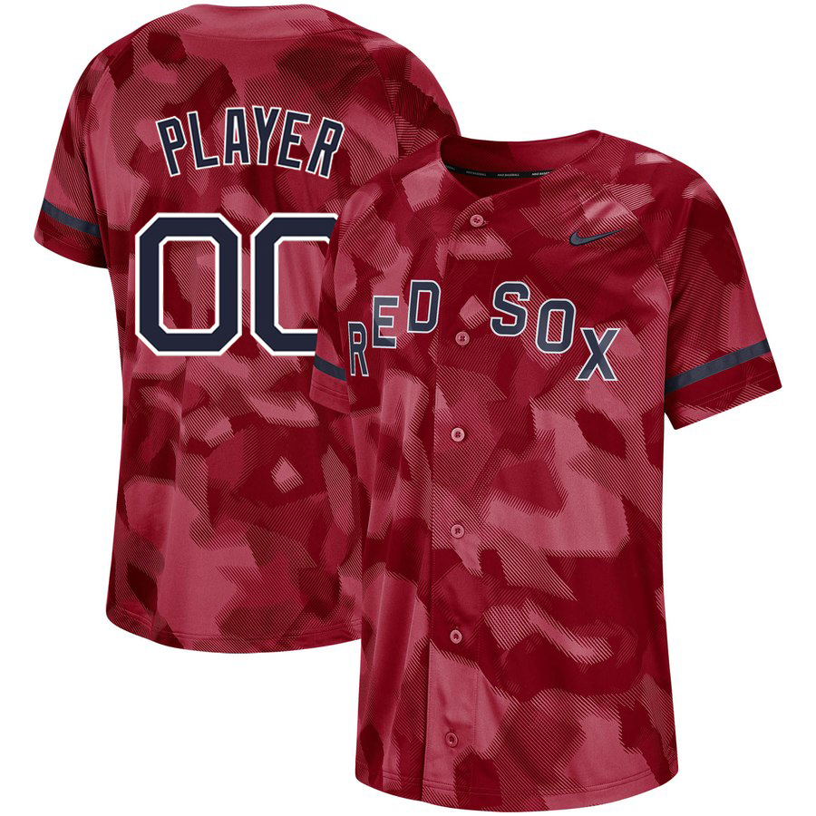 Red Sox Red Camo Fashion Men's Customized Jersey Red Sox Red Camo Fashion Men's Customized Jersey