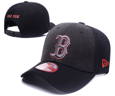 Red Sox Team Logo Black Adjustable Hat DF