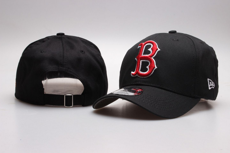 Red Sox Team Logo Black Adjustable Hat YP