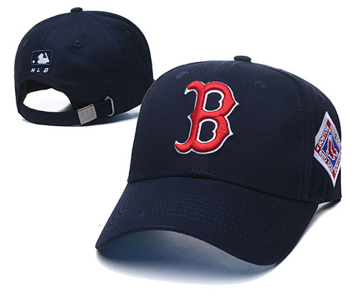 Red Sox Team Logo Black Peaked Adjustable Hat TX