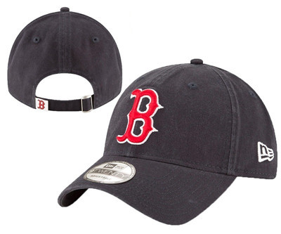 Red Sox Team Logo Black Peaked Adjustable Hat YD