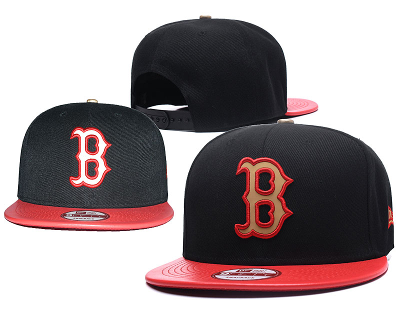 Red Sox Team Logo Black Reflective Adjustable Hat GS