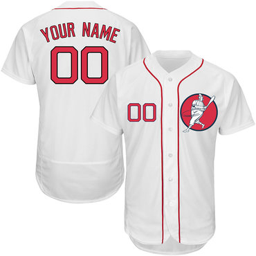 Red Sox White Men's Customized Flexbase New Design Jersey Red Sox White Men's Customized Flexbase New Design Jersey