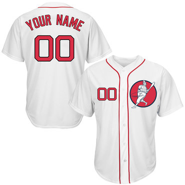 Red Sox White Men's Customized New Design Jersey Red Sox White Men's Customized New Design Jersey