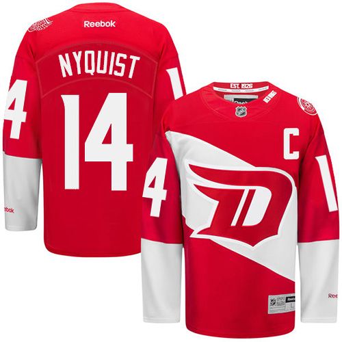Red Wings #14 Gustav Nyquist Red 2016 Stadium Series Stitched NHL Jersey