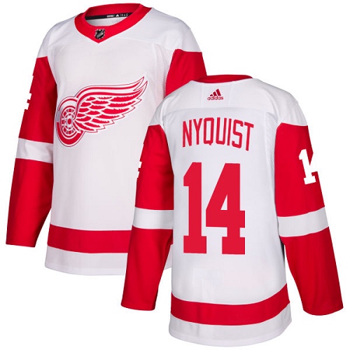 Red Wings #14 Gustav Nyquist White Road Authentic Stitched Hockey Jersey Red Wings #14 Gustav Nyquist White Road Authentic Stitched Hockey Jersey