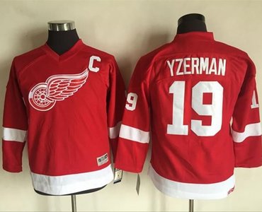 Red Wings #19 Steve Yzerman Red CCM Throwback Stitched Youth NHL Jersey Red Wings #19 Steve Yzerman Red CCM Throwback Stitched Youth NHL Jersey
