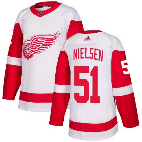 Red Wings #51 Frans Nielsen White Road Authentic Stitched Hockey Jersey Red Wings #51 Frans Nielsen White Road Authentic Stitched Hockey Jersey