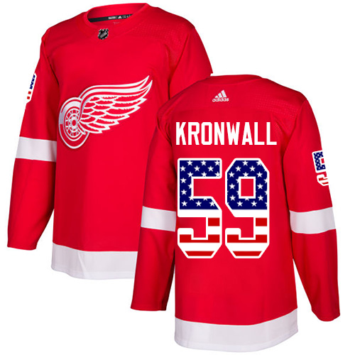 Red Wings #59 Niklas Kronwall Red Home Authentic USA Flag Stitched Hockey Jersey Red Wings #59 Niklas Kronwall Red Home Authentic USA Flag Stitched Hockey Jersey