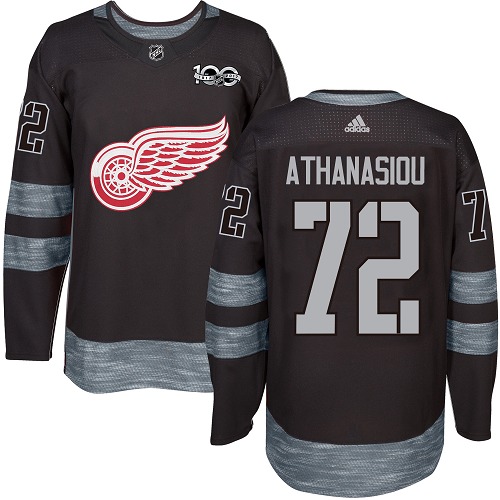 Red Wings #72 Andreas Athanasiou Black 1917-2017 100th Anniversary Stitched Hockey Jersey Red Wings #72 Andreas Athanasiou Black 1917-2017 100th Anniversary Stitched Hockey Jersey