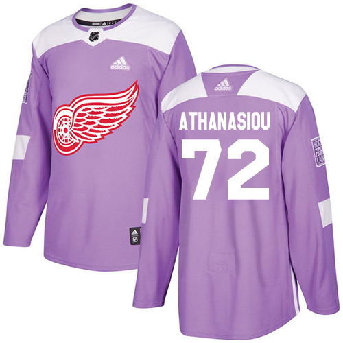Red Wings #72 Andreas Athanasiou Purple Authentic Fights Cancer Stitched Hockey Jersey Red Wings #72 Andreas Athanasiou Purple Authentic Fights Cancer Stitched Hockey Jersey