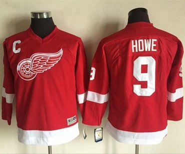 Red Wings #9 Gordie Howe Red CCM Throwback Stitched Youth NHL Jersey Red Wings #9 Gordie Howe Red CCM Throwback Stitched Youth NHL Jersey