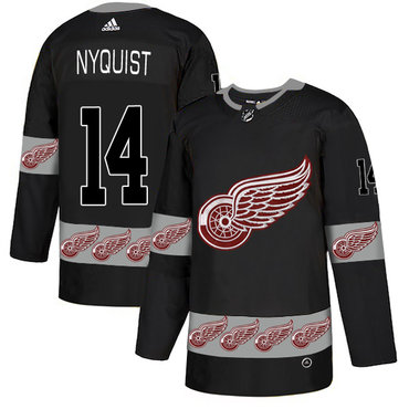 Red Wings 14 Gustav Nyquist Black Team Logos Fashion Adidas Jersey Red Wings 14 Gustav Nyquist Black Team Logos Fashion Adidas Jersey