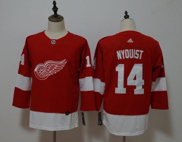 Women Red Wings 14 Gustav Nyquist Red Adidas Jersey