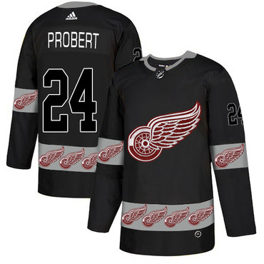 Red Wings 24 Bob Probert Black Team Logos Fashion Adidas Jersey Red Wings 24 Bob Probert Black Team Logos Fashion Adidas Jersey