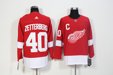 Red Wings 40 Henrik Zetterberg Red Adidas Jersey