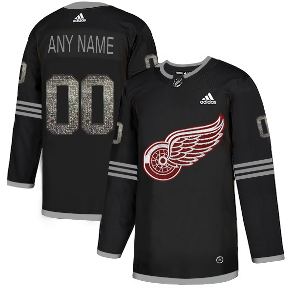 Red Wings Black Shadow Logo Print Men's Customized Adidas Jersey Red Wings Black Shadow Logo Print Men's Customized Adidas Jersey