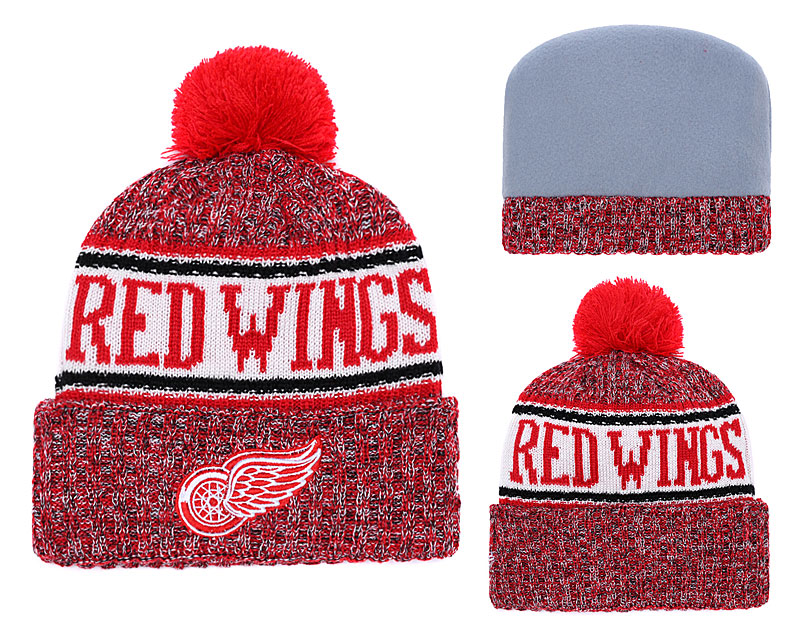 Red Wings Fresh Logo Red Pom Knit Hat YD