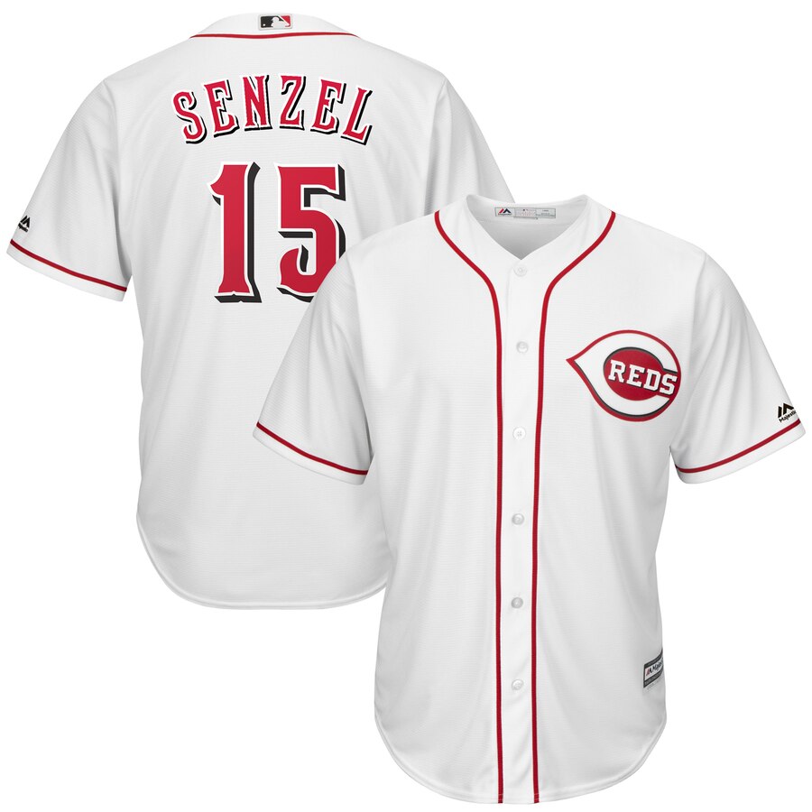 Reds 15 Nick Senzel White Cool Base Jersey Reds 15 Nick Senzel White Cool Base Jersey