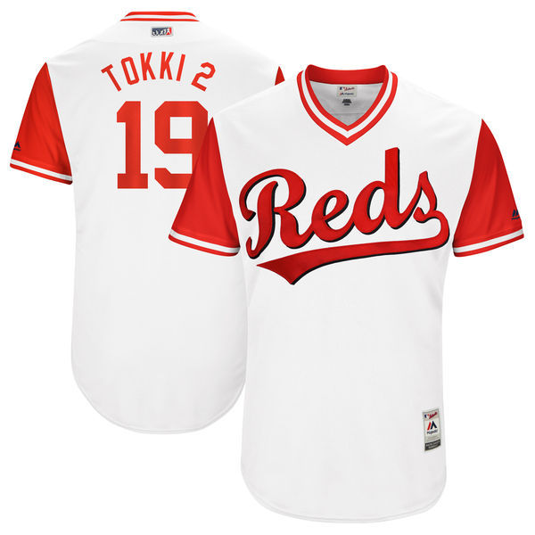 Reds 19 Joey Votto Tokki Majestic White 2017 Players Weekend Jersey