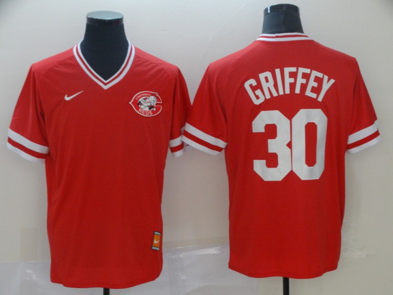 Reds 30 Ken Griffey Jr Red Throwback Jersey Reds 30 Ken Griffey Jr Red Throwback Jersey