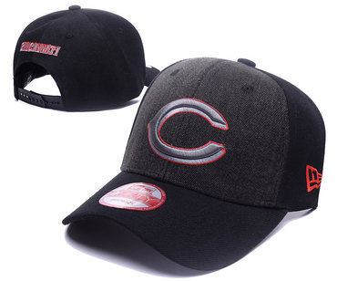 Reds Team Logo Black Adjustable Hat DF