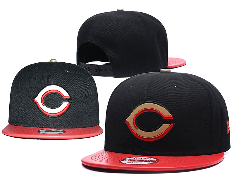 Reds Team Logo Black Reflective Adjustable Hat GS