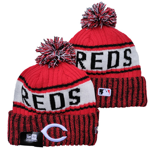 Reds Team Logo Pom Knit Hat YD Reds Team Logo Pom Knit Hat YD