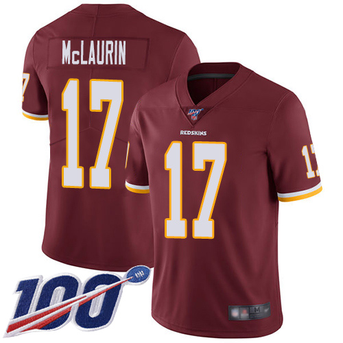 Redskins #17 Terry McLaurin Burgundy Red Team Color Youth Stitched Football 100th Season Vapor Limited Jersey Redskins #17 Terry McLaurin Burgundy Red Team Color Youth Stitched Football 100th Season Vapor Limited Jersey