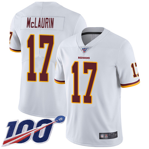 Redskins #17 Terry McLaurin White Youth Stitched Football 100th Season Vapor Limited Jersey Redskins #17 Terry McLaurin White Youth Stitched Football 100th Season Vapor Limited Jersey