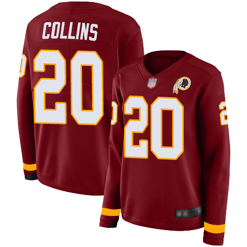 Redskins #20 Landon Collins Burgundy Red Team Color Women's Stitched Football Limited Therma Long Sleeve Jersey Redskins #20 Landon Collins Burgundy Red Team Color Women's Stitched Football Limited Therma Long Sleeve Jersey