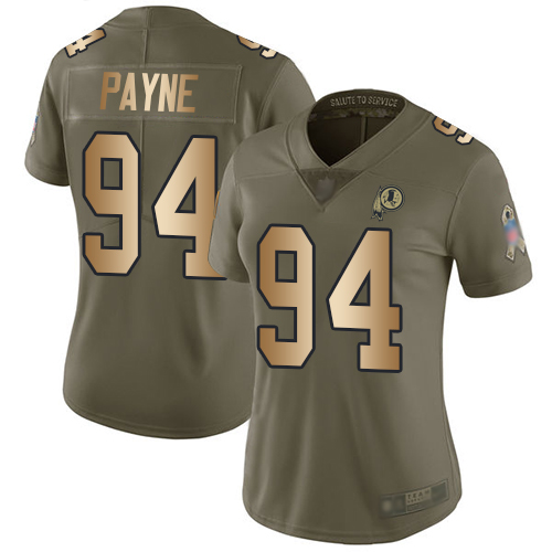 Redskins #94 Da'Ron Payne Olive Gold Women's Stitched Football Limited 2017 Salute to Service Jersey Redskins #94 Da'Ron Payne Olive Gold Women's Stitched Football Limited 2017 Salute to Service Jersey