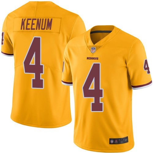 Redskins 4 Case Keenum Color Rush Gold Limited Jersey Redskins 4 Case Keenum Color Rush Gold Limited Jersey