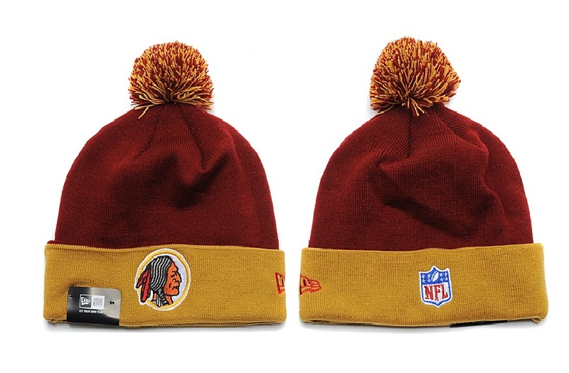 Redskins Fresh Logo Burgundy Gold Pom Knit Hat YD