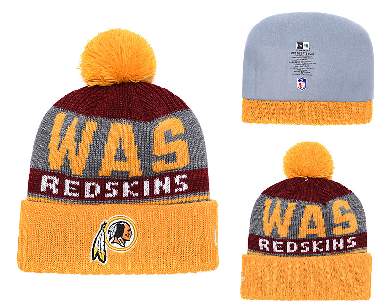 Redskins Fresh Logo Yellow Pom Knit Hat YD