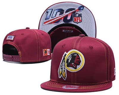Redskins Team Logo Red 100th Seanson Adjustable Hat YD