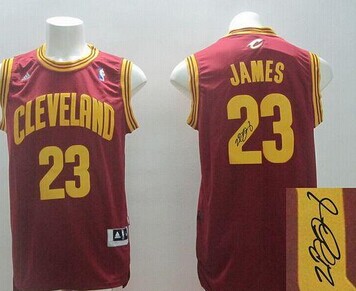 Revolution 30 Autographed Cleveland Cavaliers #23 LeBron James Red Road Stitched NBA Jersey