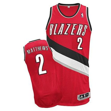 Revolution 30 Blazers #2 Wesley Matthews Red Stitched NBA Jersey