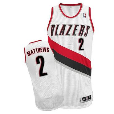 Revolution 30 Blazers #2 Wesley Matthews White Stitched NBA Jersey