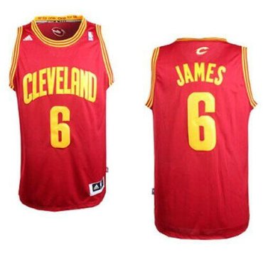 Revolution 30 Cavaliers #6 LeBron James Red Road Stitched NBA Jersey