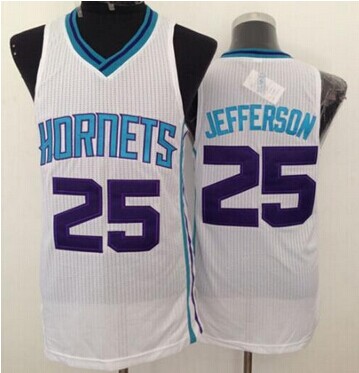 Revolution 30 Hornets #25 Al Jefferson White Stitched NBA Jersey