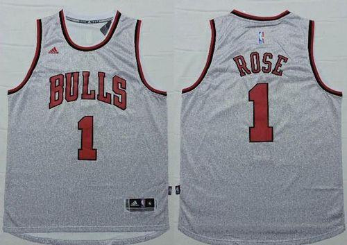 Revolution 30 Chicago Bulls #1 Derrick Rose Grey Stitched NBA Jersey
